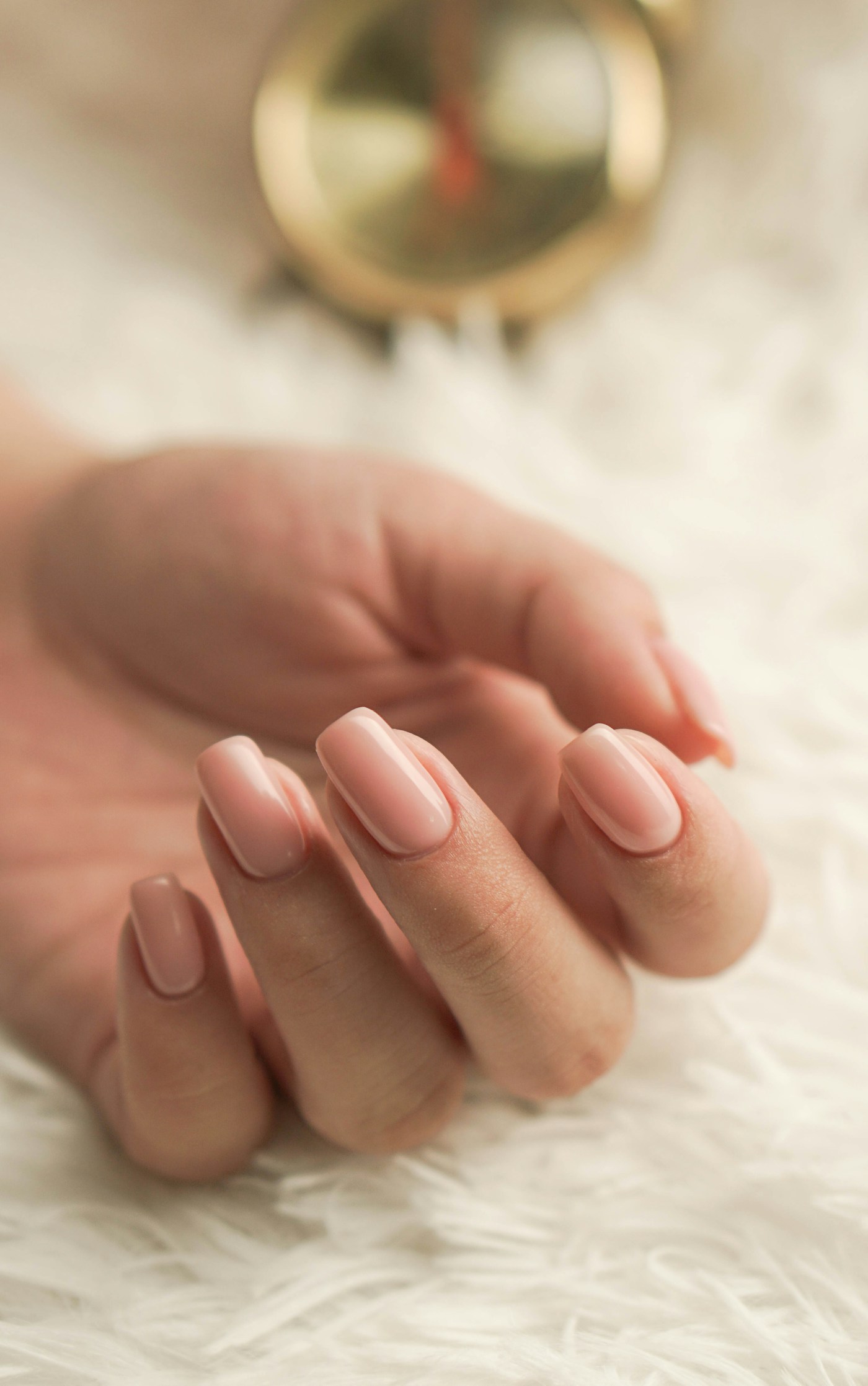 Pale pink manicure detail